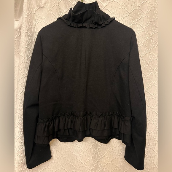 INC International Concepts Black Ruffled Blazer - Picture 3 of 6